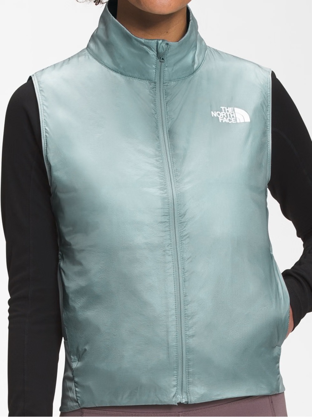 NWOT! North Face Lightweight Hiking Vest Silver Blue Mint Women Sz M